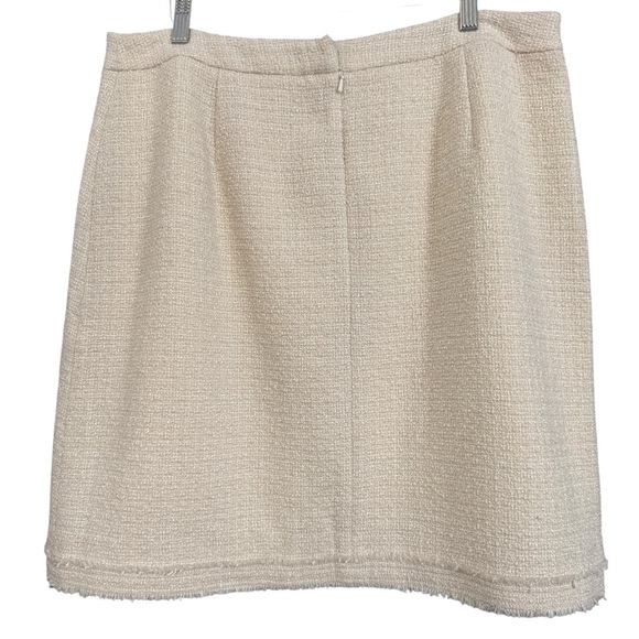 J.Crew Wool Blend Mini Skirt Size 14 Beige Tweed Lined A-Line - Picture 2 of 5